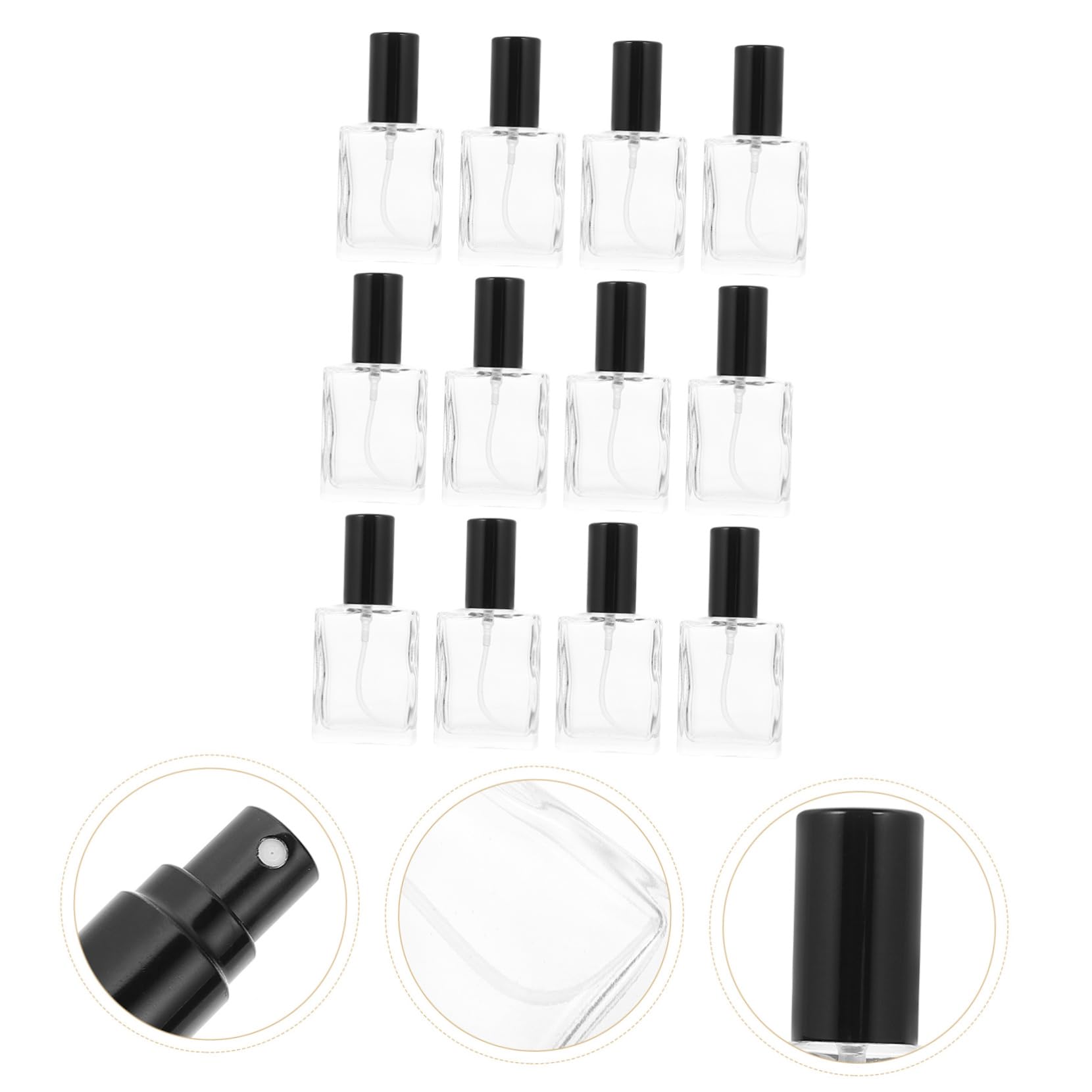 FOMIYES 12 Piezas Botella De Spray Transparente De Pulverizador De Perfume Hogar Frascos De Perfume Prácticos y Portátiles Accesorio De Viaje