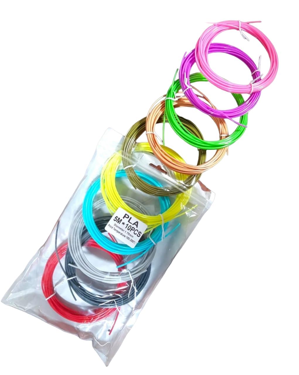 3D Pen PLA Filament Refills 1.75mm, 10 Colors x 5M | Non-Toxic, Fast Forming-picture-26