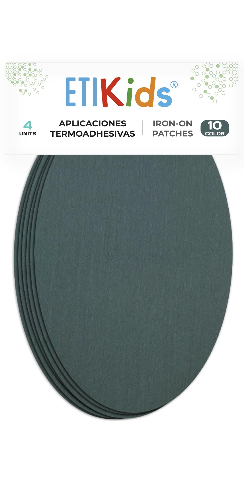 4 Grey Iron-On Fabric Repair Patches โ Knee & Elbow Patches for Clothes, Trousers, Jackets, Sweaters & Shirts, 16 x 10 cm