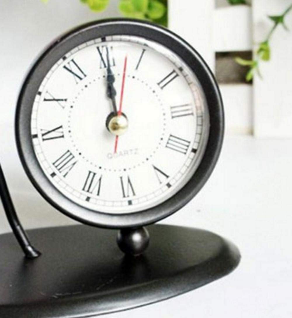 Pendulettes De Bureau Cuisine Maison Tooarts Horloge A Chat Horloge A La Main Vintage Metal Iron Coq Figurine Mute Table Clock Horloge Pratique One Battery