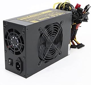 Ethereum Bitcoin Mining Rig 2000W Alimentazione elettrica con 3 Ventola Automatica di Controllo Termico, 180V ~ 264V Bitcoin Enteroger Alimentazione GPU