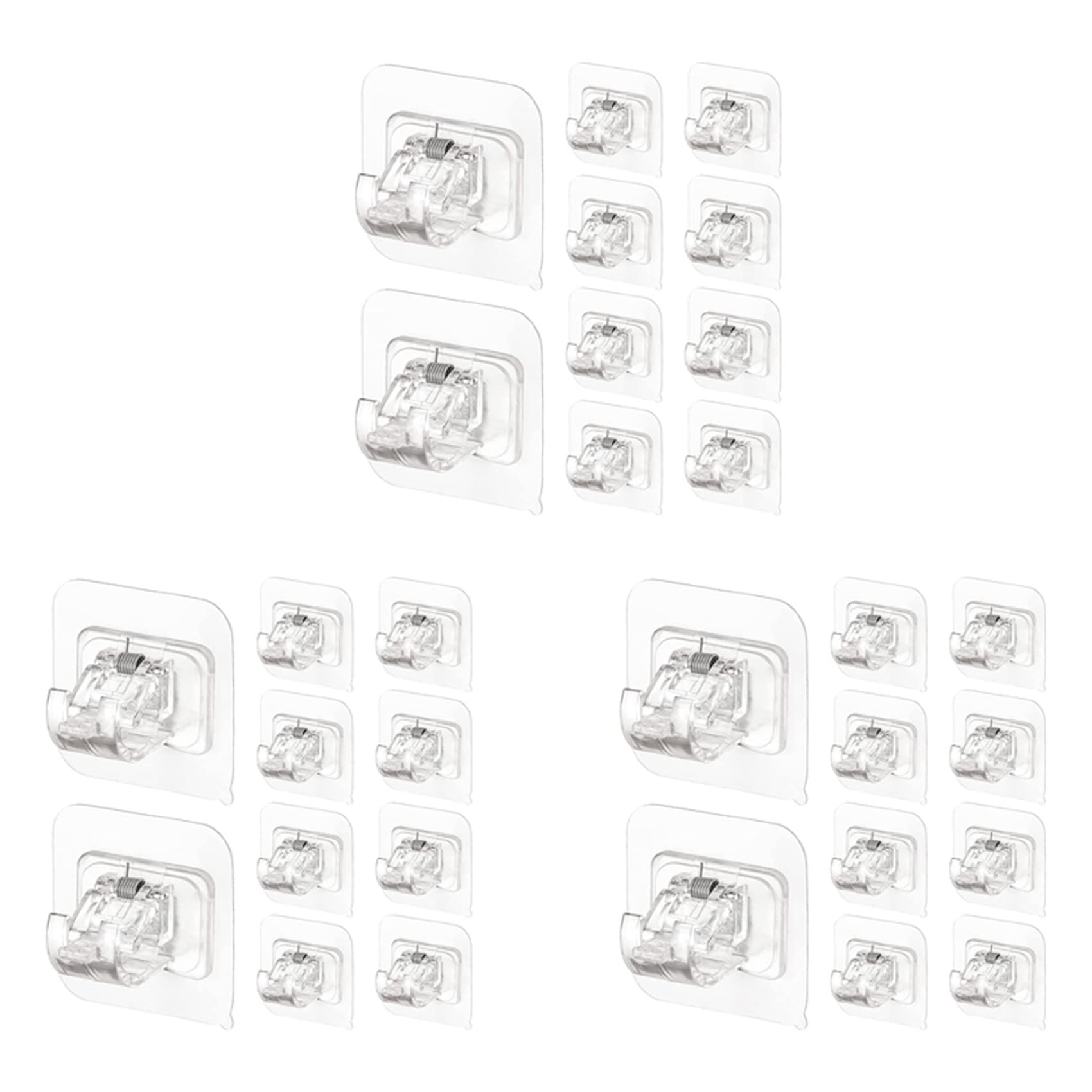 Hndhbfgrt Transparent 30Pcs Self Adhesive Curtain Rod Holders No Drill Curtain Rods Brackets No Drilling Nail Free Adjustable Hooks -2