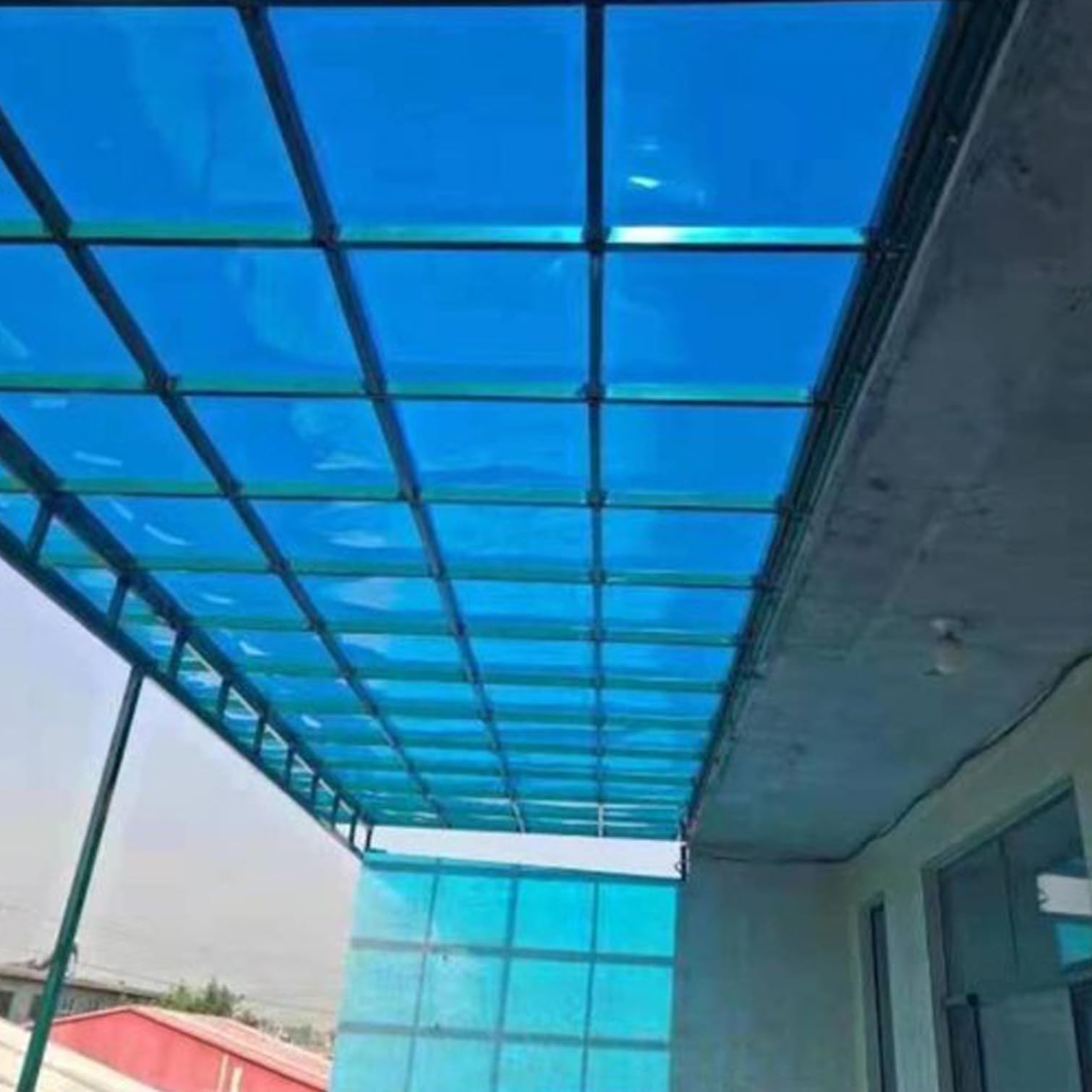 Lámina de policarbonato para techos, lámina de plástico acrílico Azul Transparente y Ligera, Revestimiento para techos de invernaderos, toldo para Lluvia, Cubierta para Techo de Patio o porc