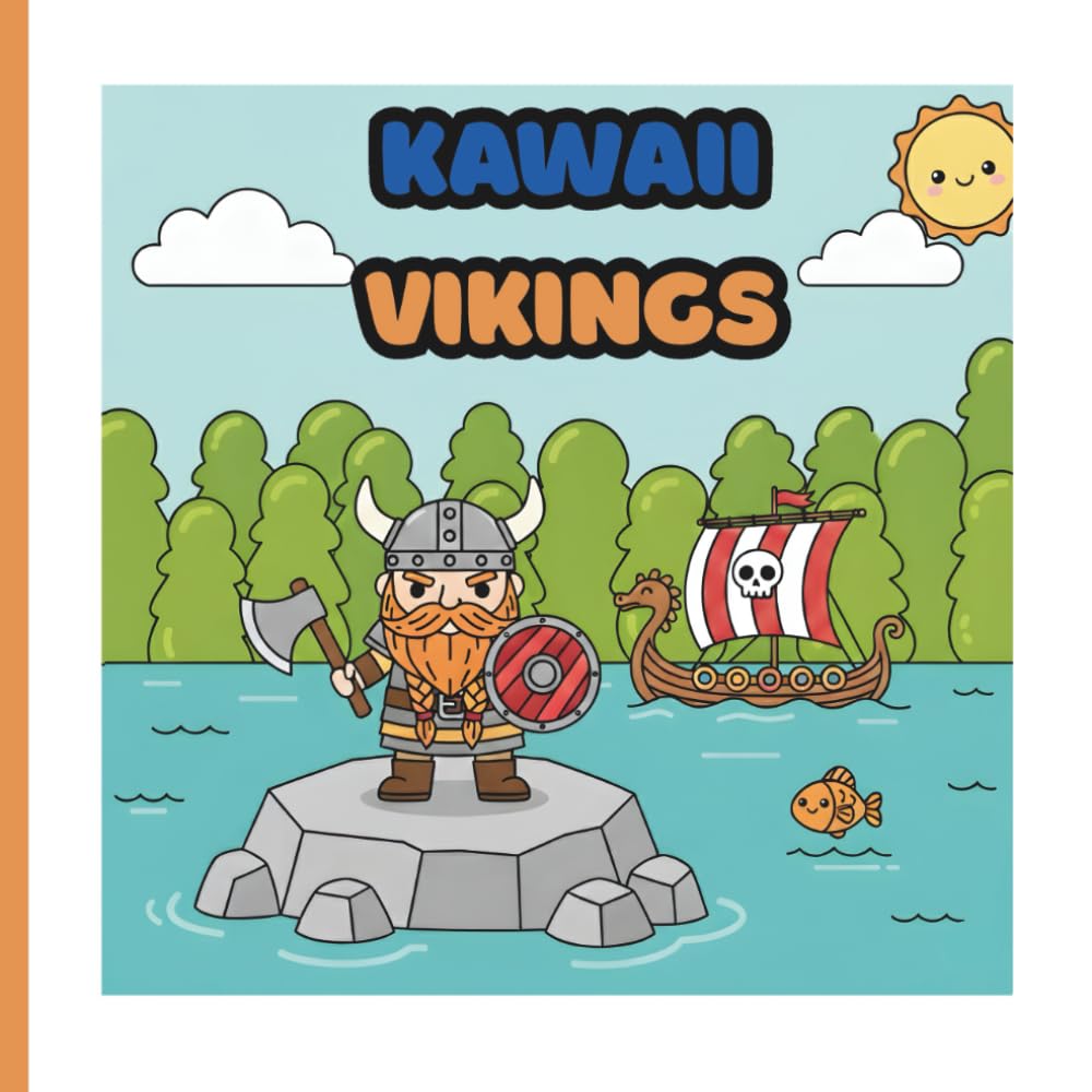 Kawaii Vikings Adult Coloring Book (Kawaii Coloring)