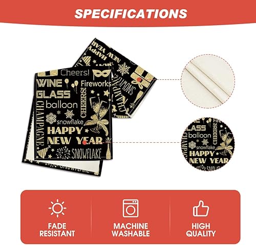 Miniatura 5 de Artoid Mode Cheers Firework 2025 - Camino de mesa con lema de Año Nuevo, decoración de mesa de comedor de cocina de invierno de temporada para