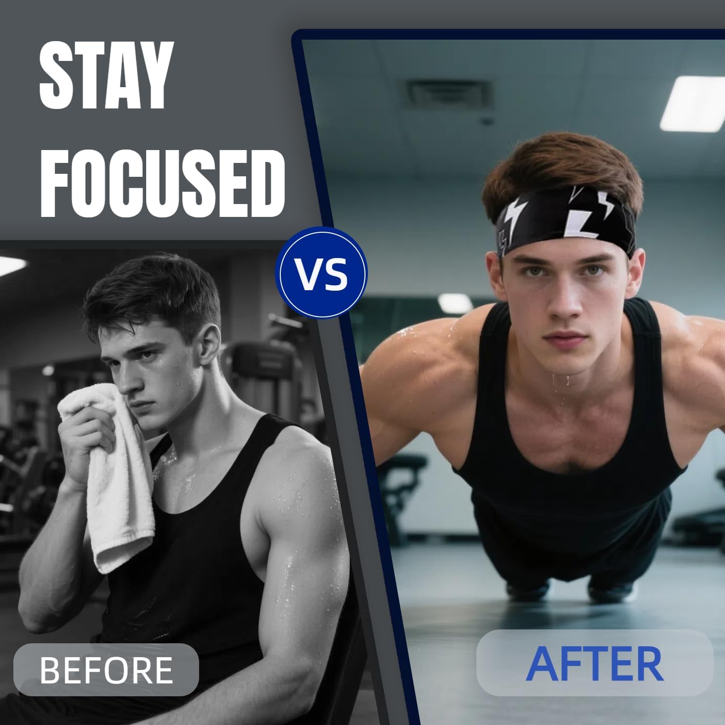 Sweat Band,Hair Bands,Moisture Wicking Workout Headband, Sweatband Headbands for Running,Cycling,Football,Yoga,Fitness Workout Unisex Quick-Dry Sweatband. - Image 7