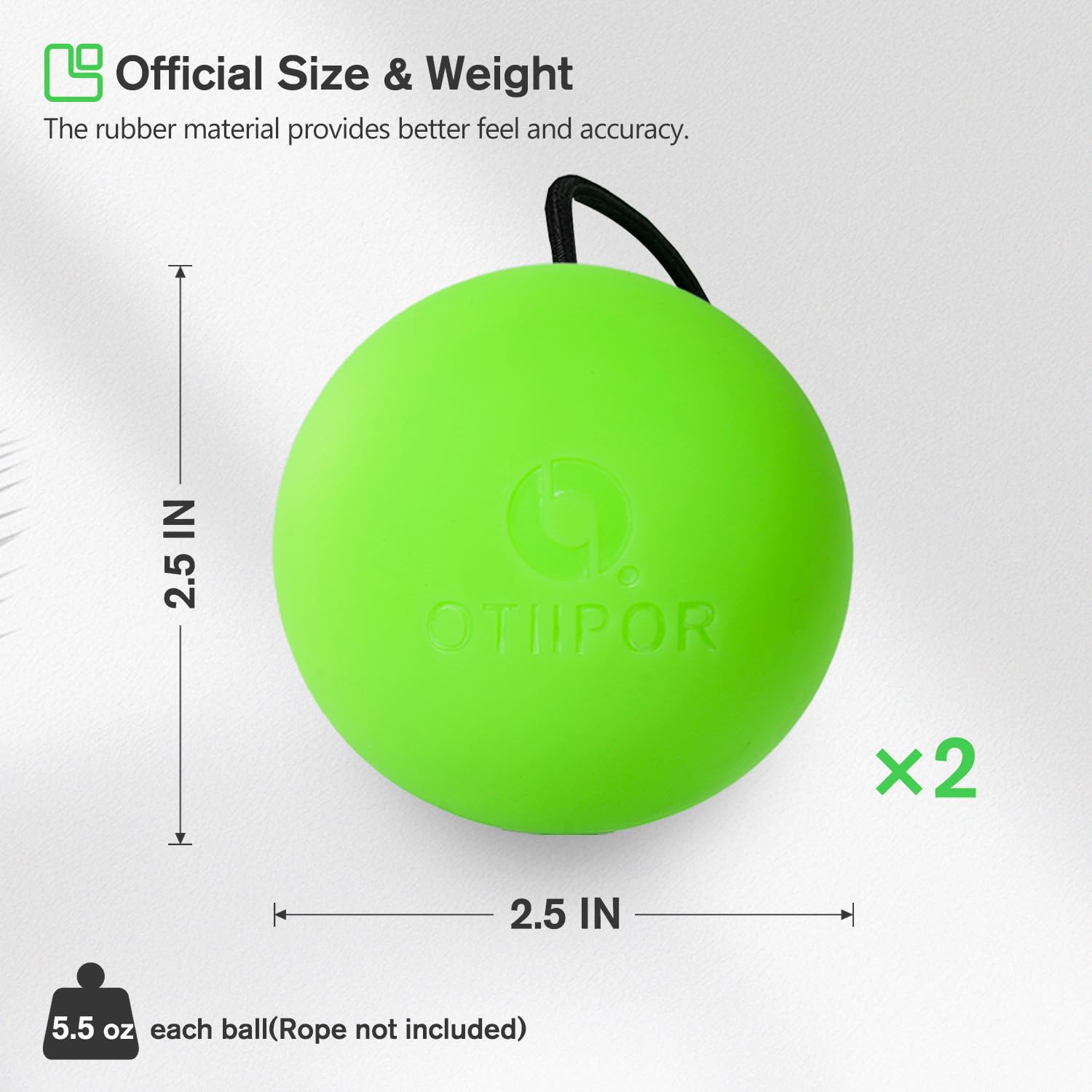 Lacrosse Rebounder Ball, Lacrosse Practice Ball with Elastic Rope, 2 Pack