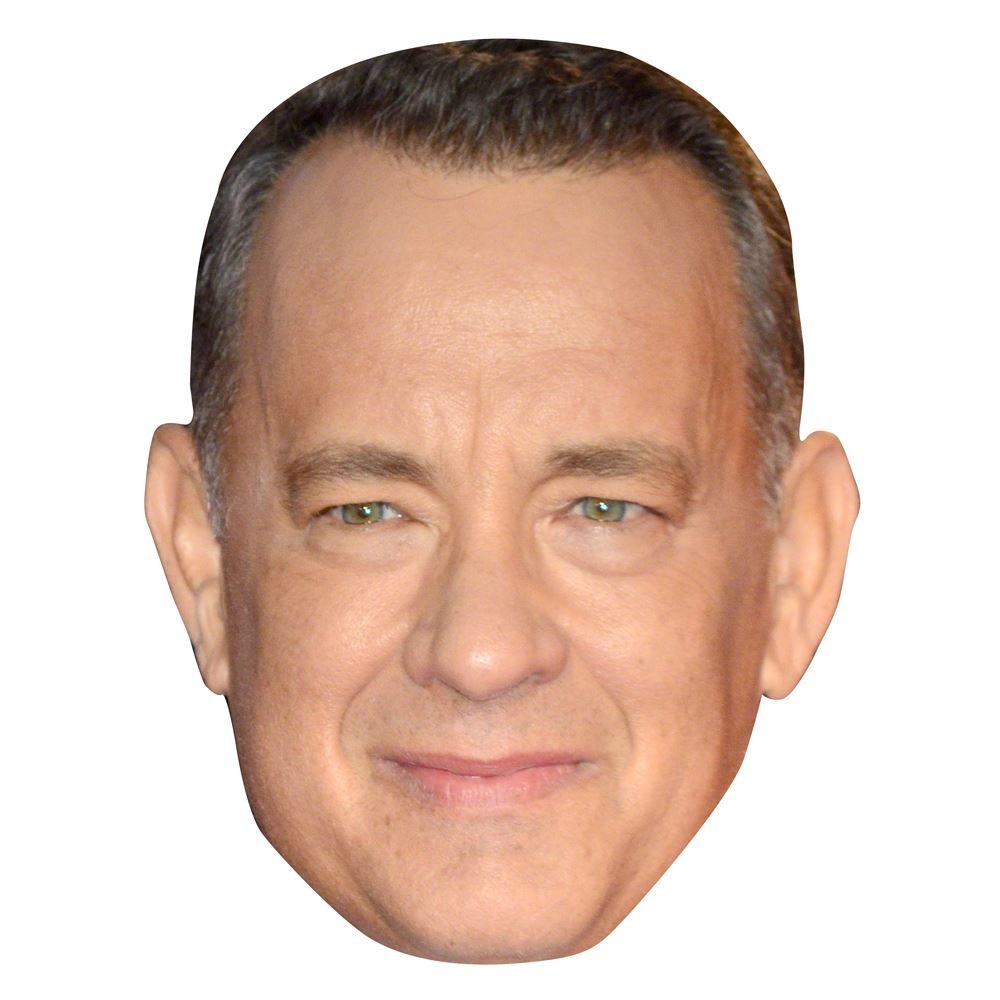 Tom Hanks Celebrity Mask, Flat Card Face, Fancy Dress Mask