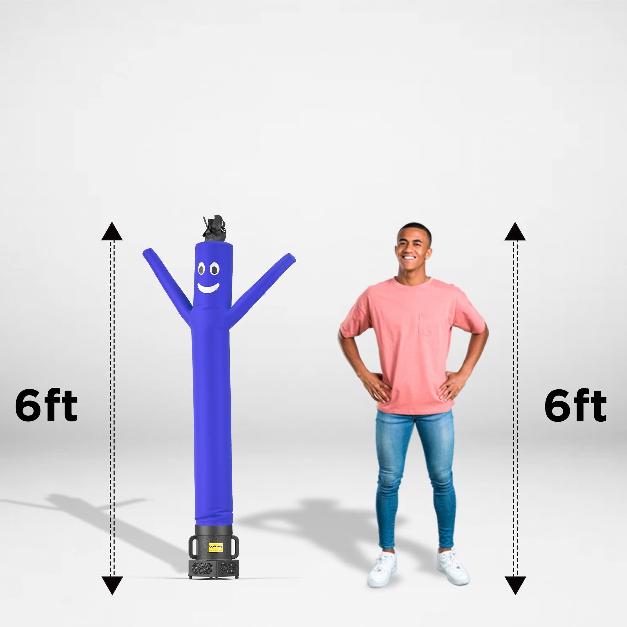 LookOurWay Air Dancers Inflatable Tube Man Complete Set with 1/4 HP Blower, 6-Feet, Blue