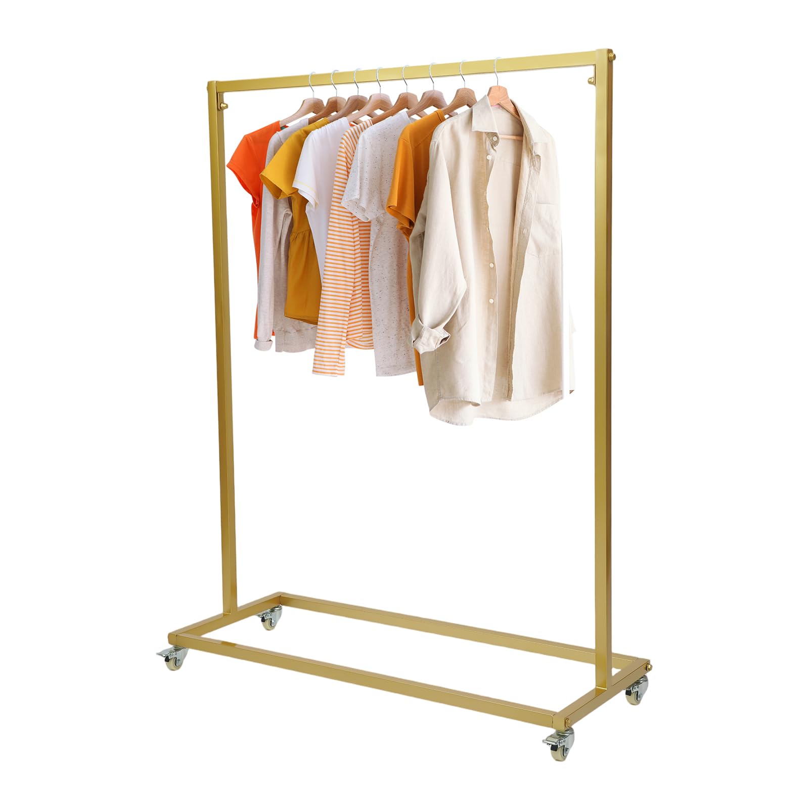 PalaUha Heavy Duty Metal Clothing Rack Freestanding Wardrobe Garment Hanger Portable Organizer for Hanging Clothes Bedroom Closet Clothes Retail