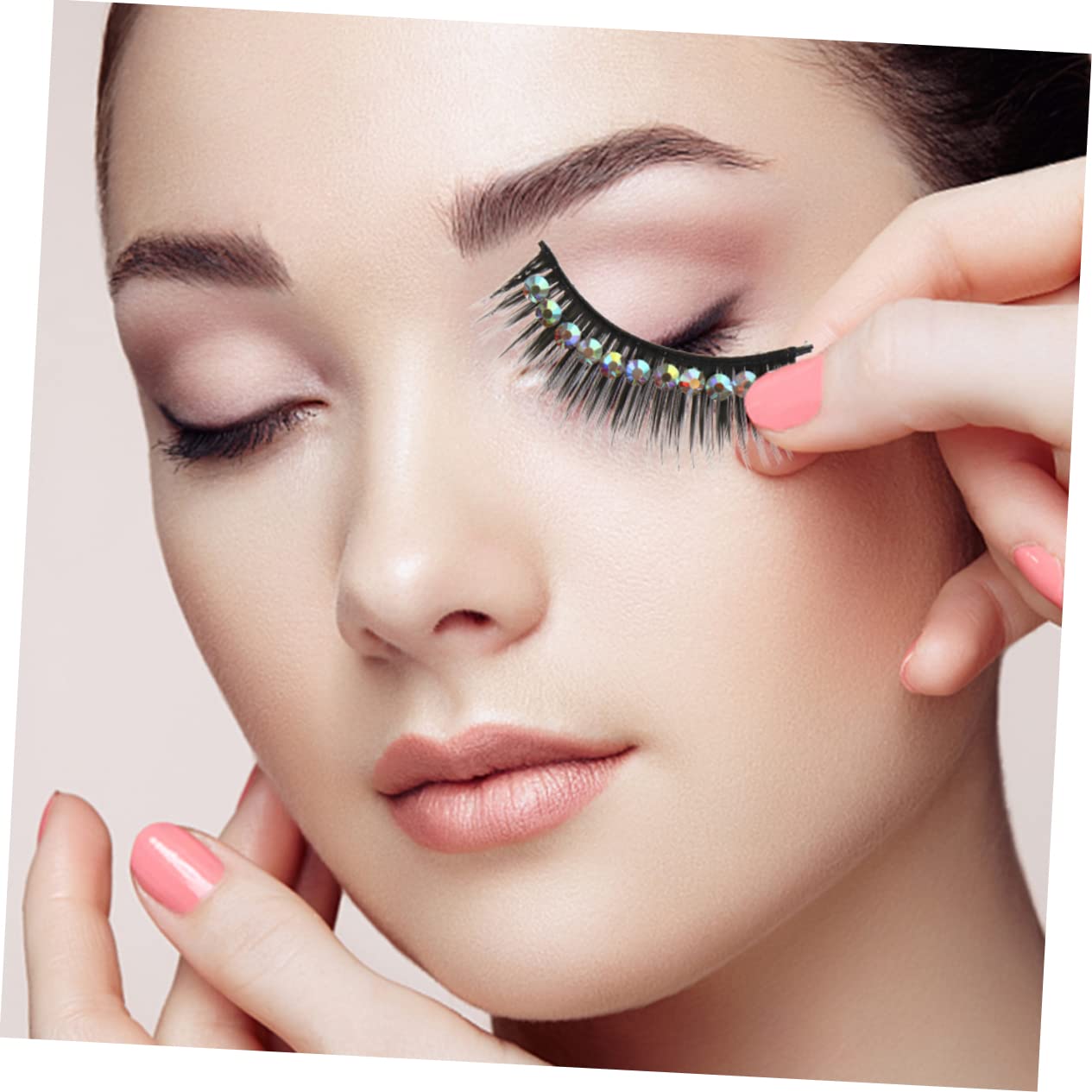 Didiseaon 4 Set Di Ciglia Finte Decorative Di Gemme Per Occasioni Look Rapido E Distintivo Per Le Donne 10 Paia*4