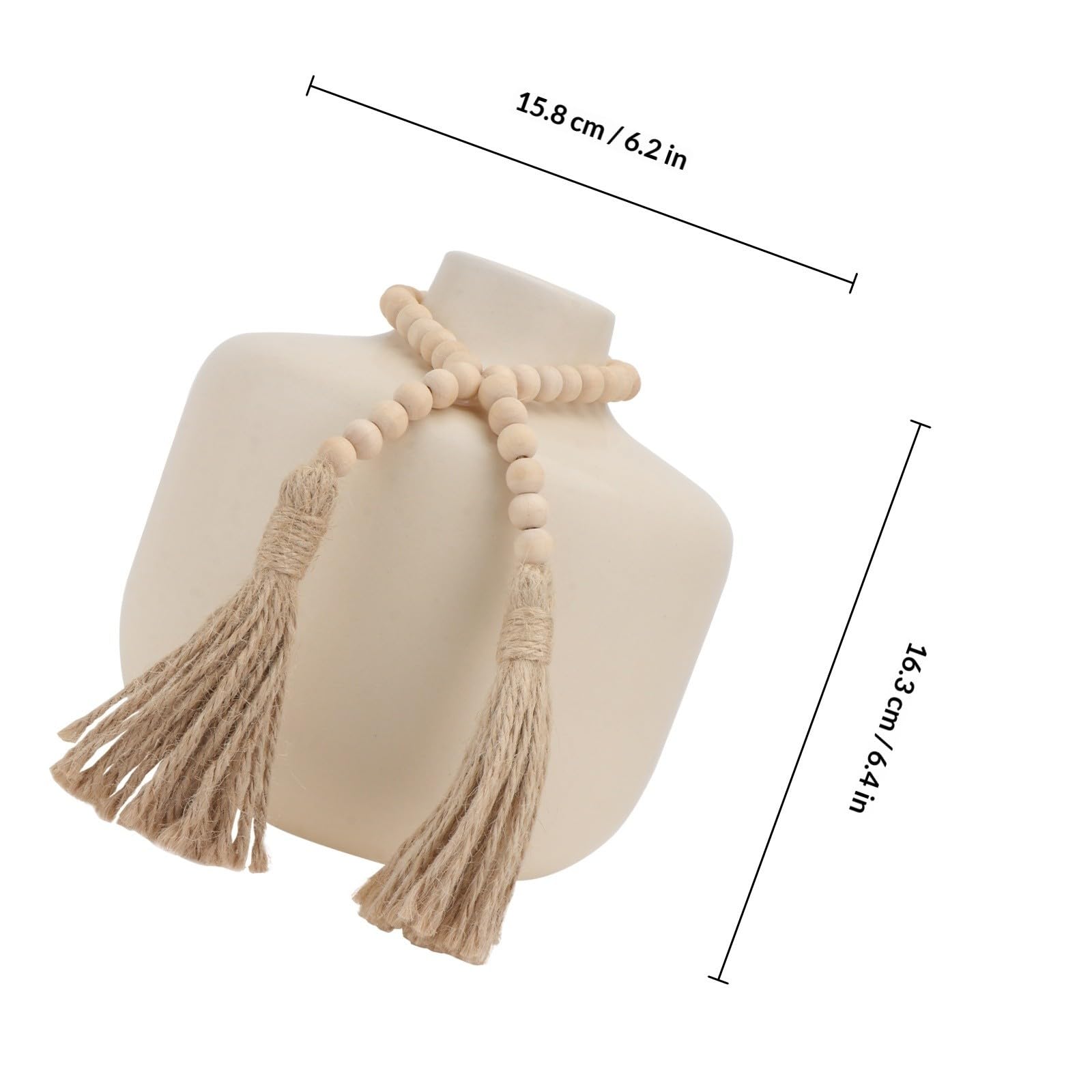 Vaso in Ceramica Stile Nordico Beige Perle di Legno