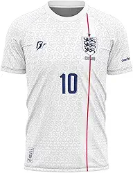 Over Fame Camiseta Filtro UV Inglaterra Copa Torcedor Retr - Masculino, Branco, Manga Curta, Gola Redonda, Tamanho M