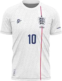 Over Fame Camiseta Filtro UV Inglaterra Copa Torcedor Retr - Masculino, Branco, Manga Curta, Gola Redonda, Tamanho M