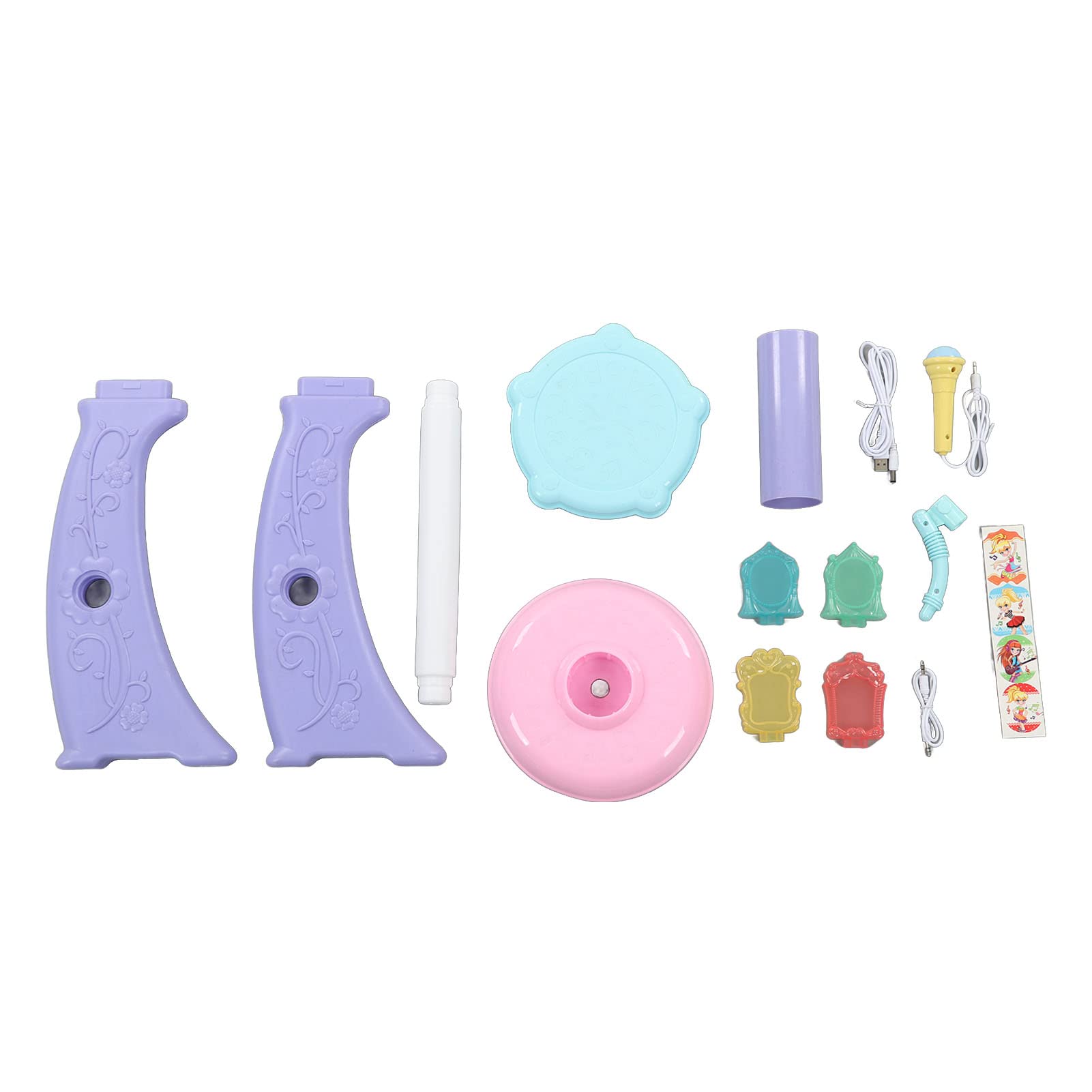 Strumento Musicale Portatile con Tastiera Elettronica per Pianoforte a 37 Tasti con Microfono per Bambini Che Imparano la Musica Rosa