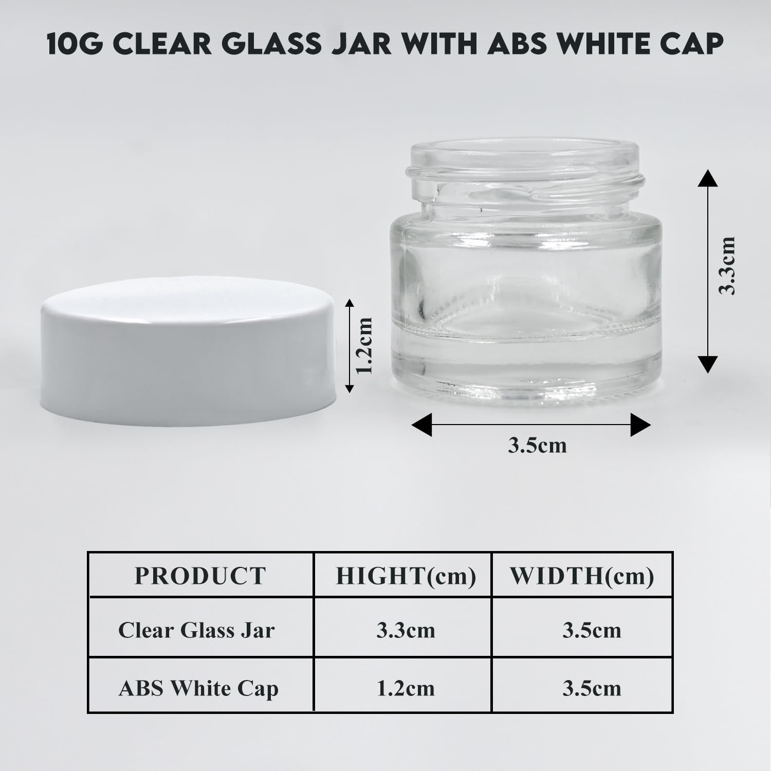 Happy Packaging 10 Gm Round Empty Glass Cosmetic Cream Container | Jars With White Cap And White Inner Lids For Creams| Balms | Face Scrub | Body Cream Etc (3) - Image 4 thumbnail