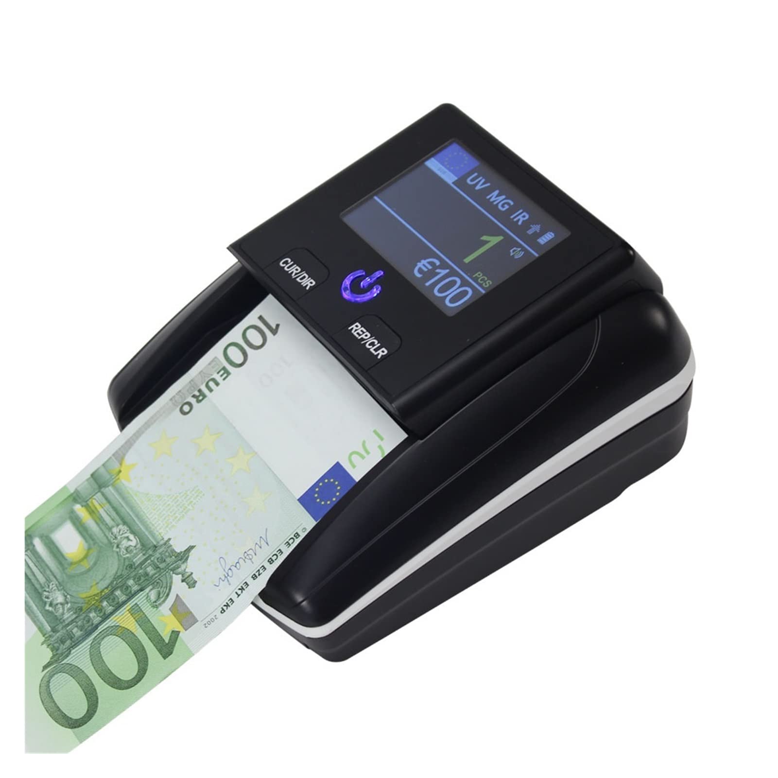 Bancone di fattura USD/EUR Riconoscimento automatico ad alta precisa macchina cattura di soldi falsi con rilevatore di denaro ricaricabile della batteria(With battery)