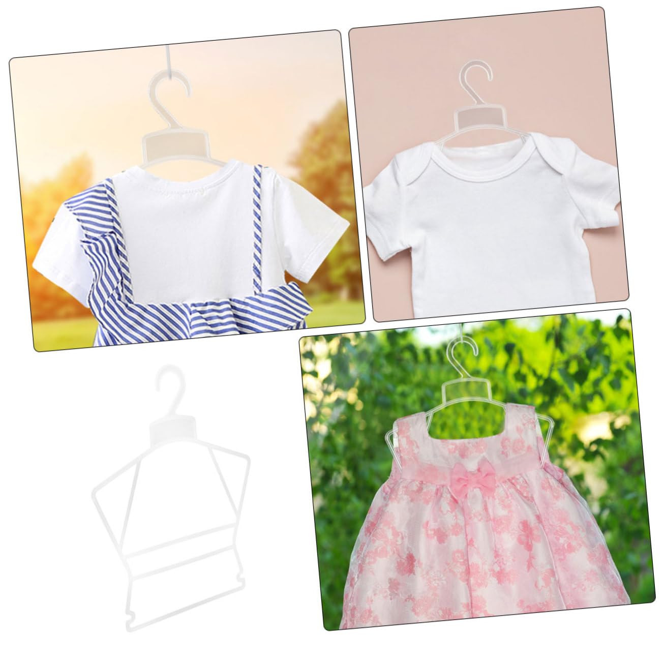 HEALEEP Plastic Boys and Girls Hangers 20pcs Children's Hangers Nursery Decor Baby Clothing Rack