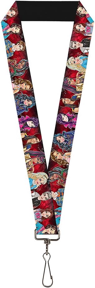 Buckle Down Lanyard-1.0-Descendants 11-Character Group Pose Reds/gra