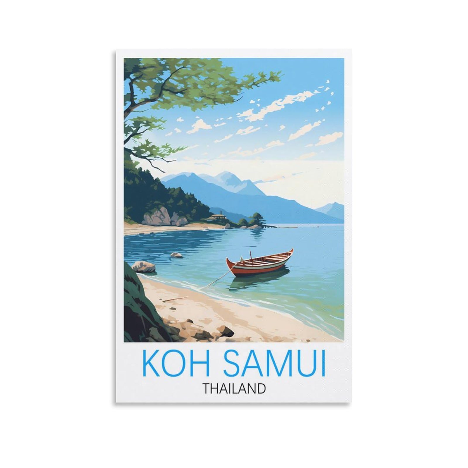 Thailand Koh Samui Vintage Travel Posters 08x12inch(20x30cm) Canvas Print for Living Room, Bedroom, Dorm, Home, Office Wall Decoration