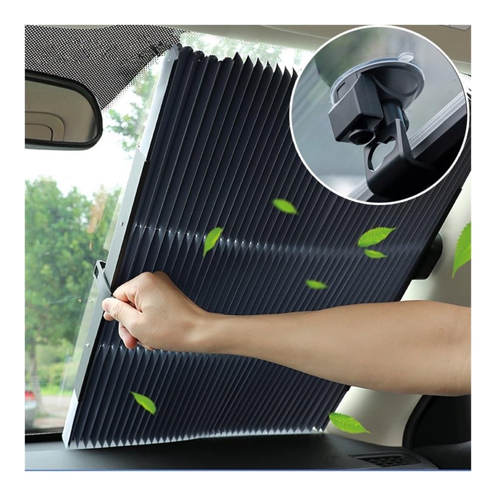 WOLWES Parasol Coche Parasol Plegable para Coche Parasol Retráctil para Parabrisas con Ventosas Protección Solar para Bloqueo UV Automático (Size : 1set 45cm Sunshade)