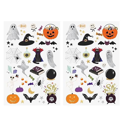 Miniatura 9 de Flash Tattoos Tatuajes temporales de Halloween para niños  66 tatuajes espeluznantes para niños  Tatuaje metálico  Suministros para fiesta de