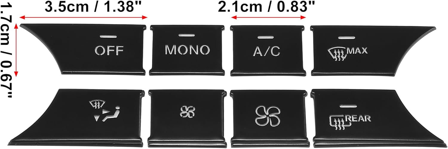X AUTOHAUX Car Front Center Console Air Conditioning Button Stickers AC Climate Control Buttons Cover Trim Sticker Set Black for Mercedes-Benz C300 2008-2014