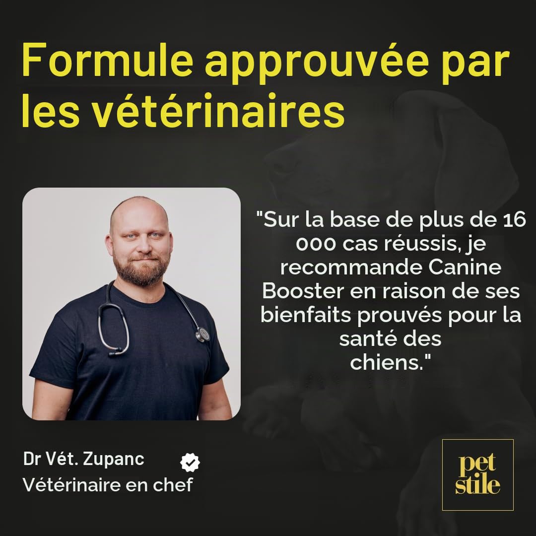 Canine Booster – Complément pour Chiens Adultes avec Moule Verte, Curcuma et probiotiques – Améliore mobilité, Digestion, Peau, Pelage, renforce l’immunité et Plus Encore