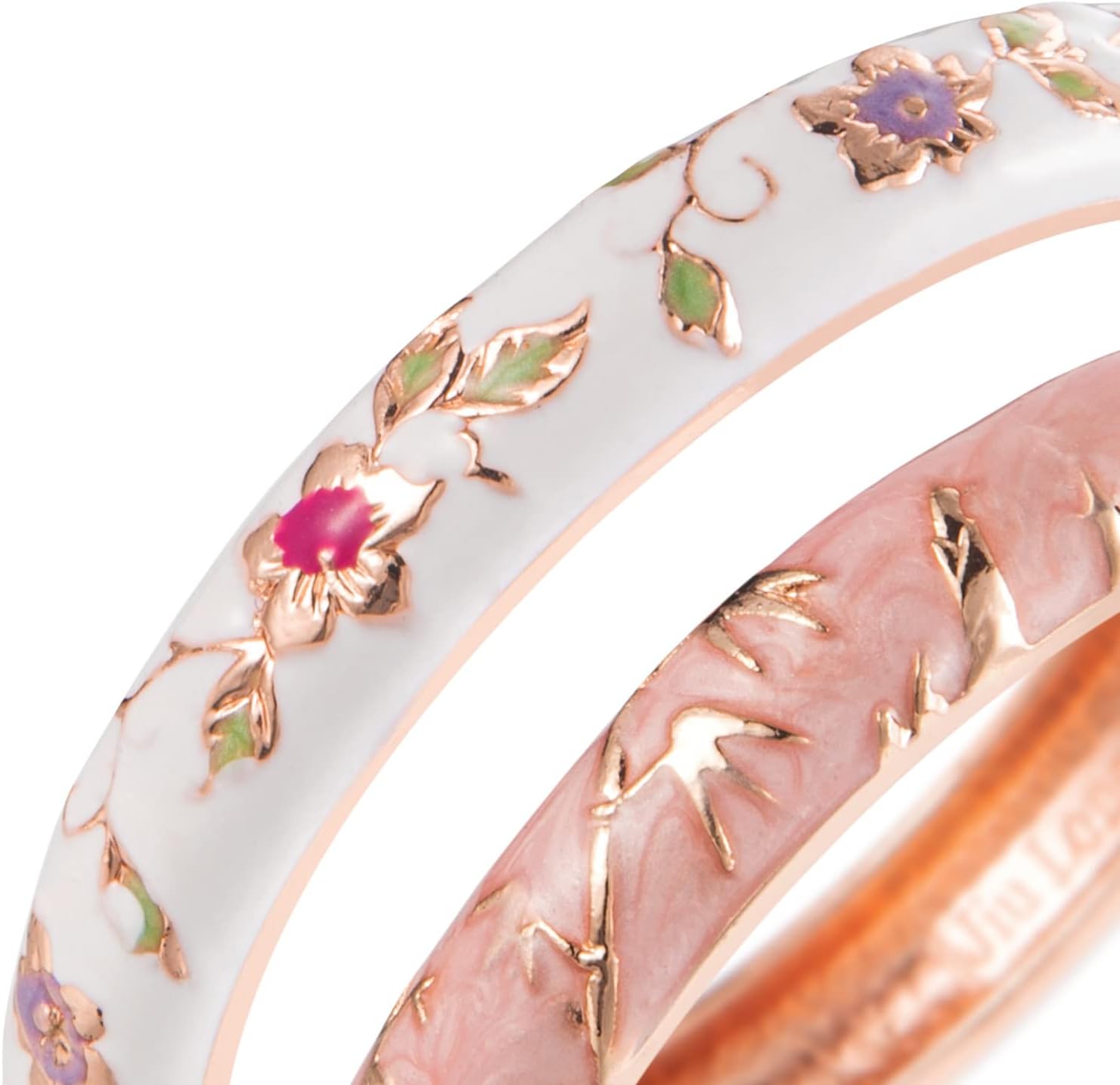 UJOY Cloisonne Bracelet Butterfly Hinge Indian Cuff Bangle Enameled Jewelry Flower Bracelets for Women Gift Box 55A114