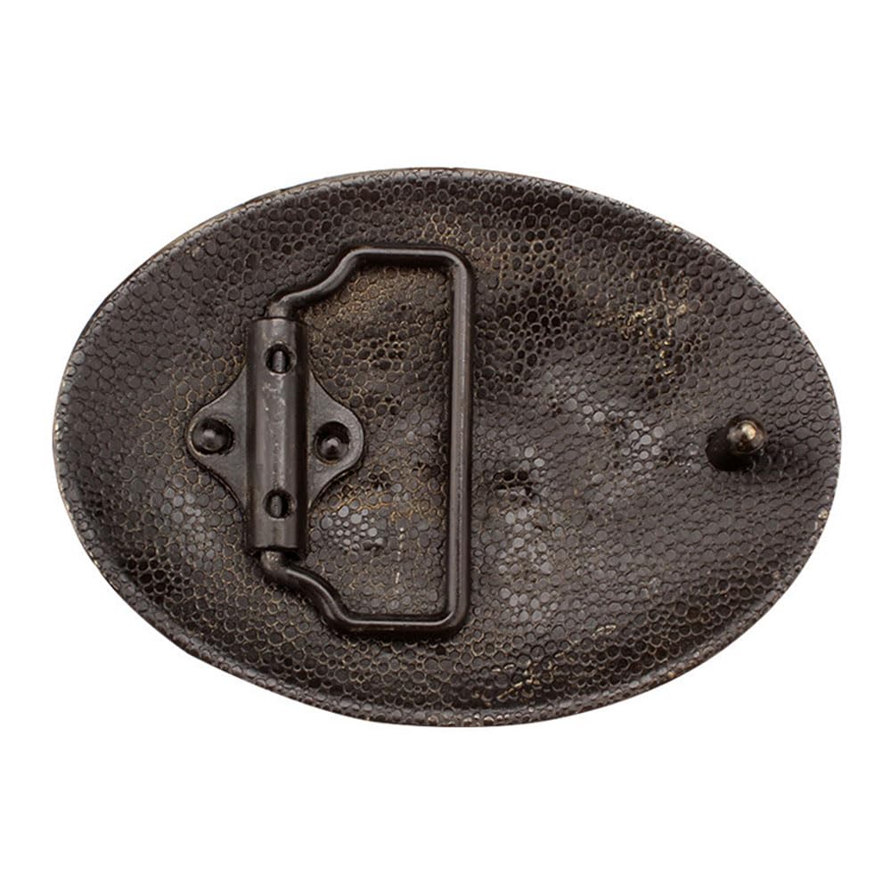 QinhBting Vintage Style Alloy Belt Buckle Western Cowboy Fashion 3D Engraved Horse Team Belt Buckles Holiday Gifts,Bronze