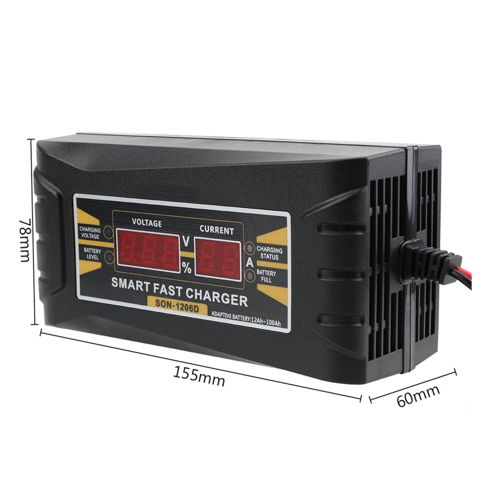 Cargador De Batería De Plomo Y Ácido De Carga Rápida Inteligente De 12V 6A Cargador De Batería De Coche Completamente Automático Pantalla LCD