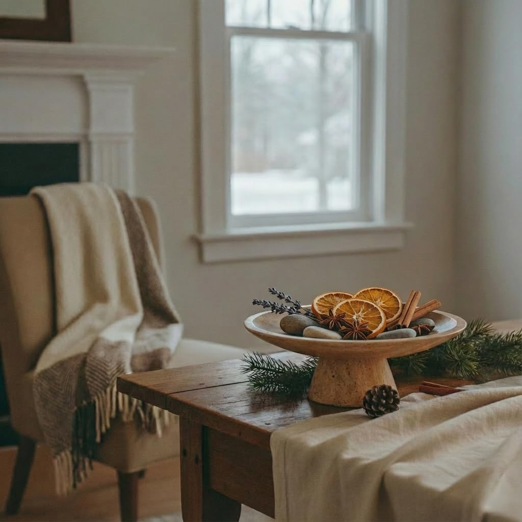 Large pedestal fruit bowl, Travertine Stone Decorative Bowl, Footed Bowl, Natural Marble, Centerpiece, Home Decor