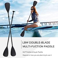 Vista 2 de LBW SUP Paddle Board Paddle Stand Up Paddleboard Paddles - 3 o 4 piezas de aleación flotante portátil SUP Kayak Paddle ajustable de 2 lados