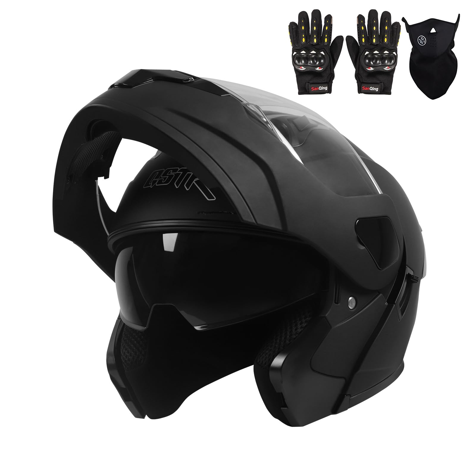 Motorcycle Full Face Helmet Adult Dirt Bike Helmets ATV Motocross Men Women Off-Road Mountain Bike Helmet DOT Approved Street Bike Helmet with Gloves & Mask