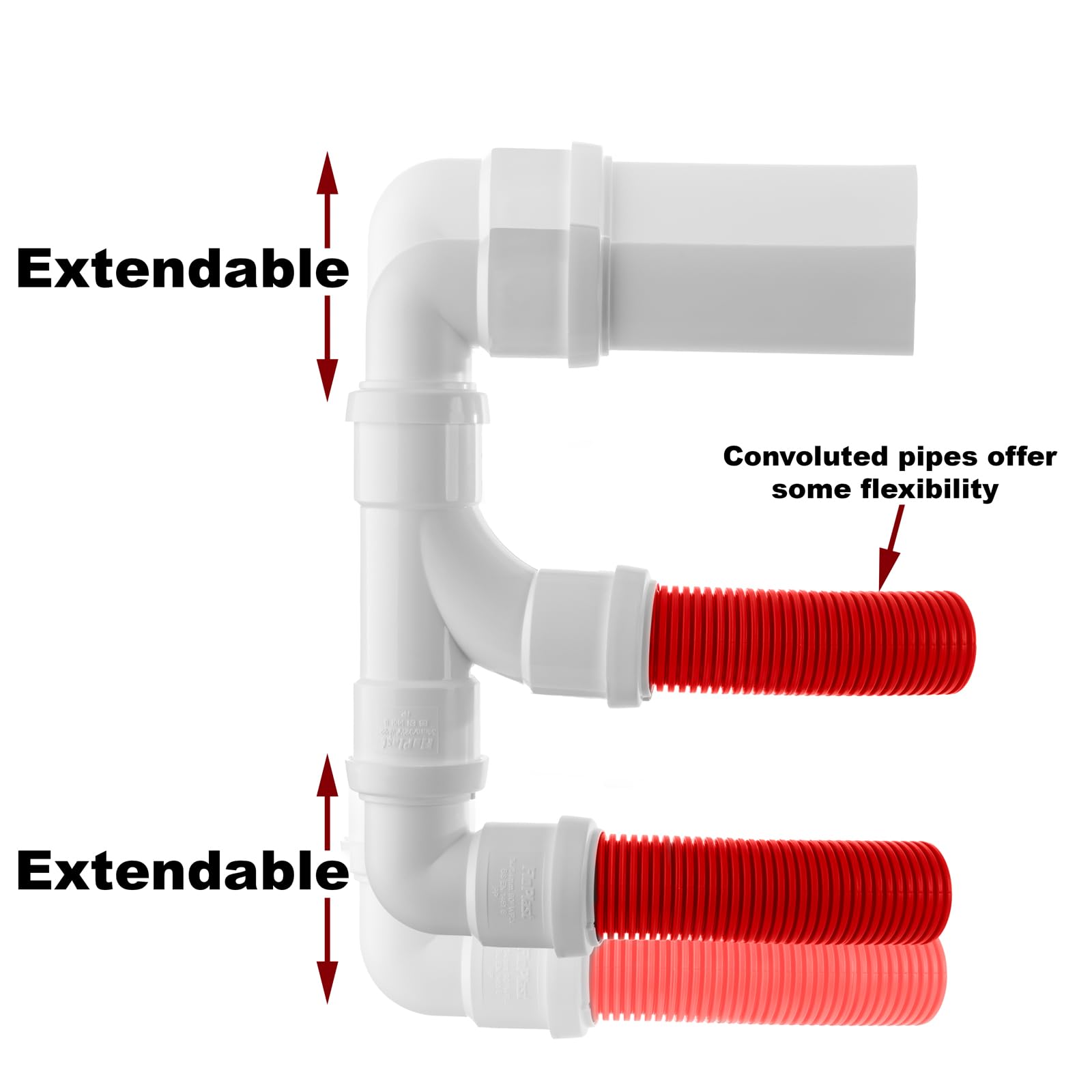 BITS4REASONS Caravan (Twin) Hi Vis Red Waste Water Outlet Pipe - Foto 3