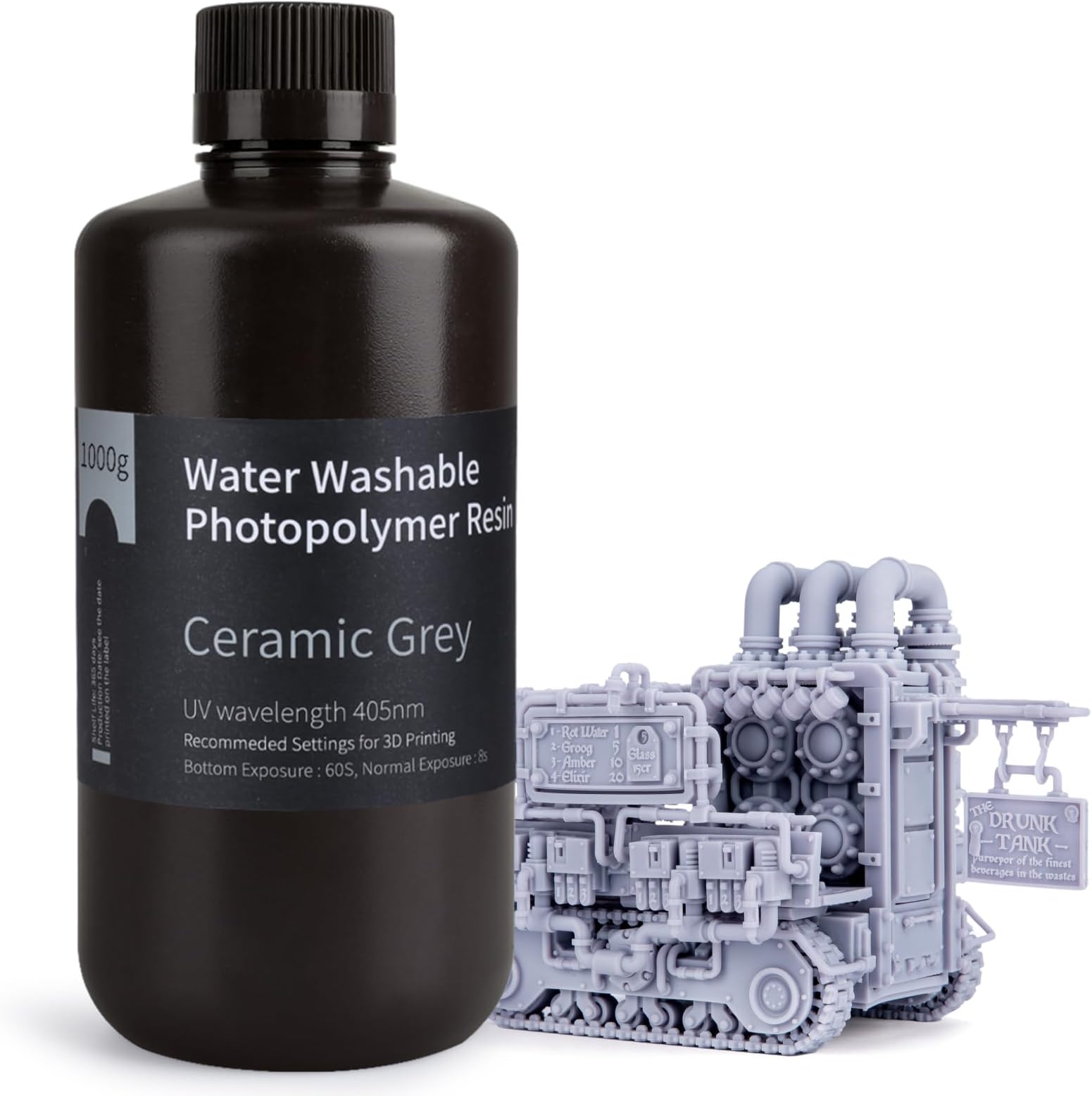 Water Washable 3D Printer Resin Ceramic Grey 1000g