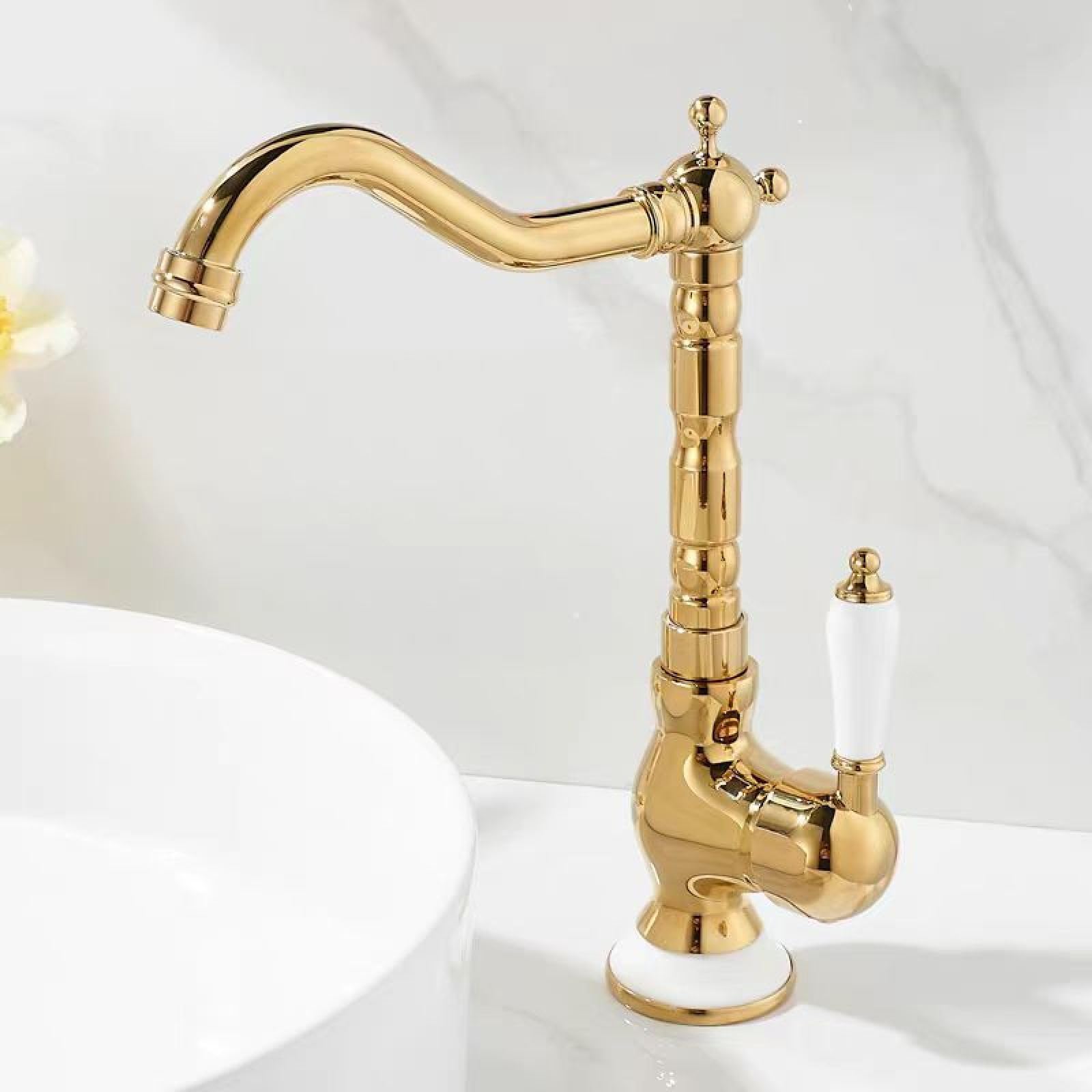All-Copper Kitchen Hot and Cold Water Sink Faucets