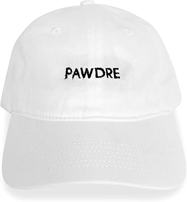 ValDesigns Dog Parent, Dog Mom, Dog Dad Embroidery Unstructured Dad Hat Baseball Cap (Pawdre White)