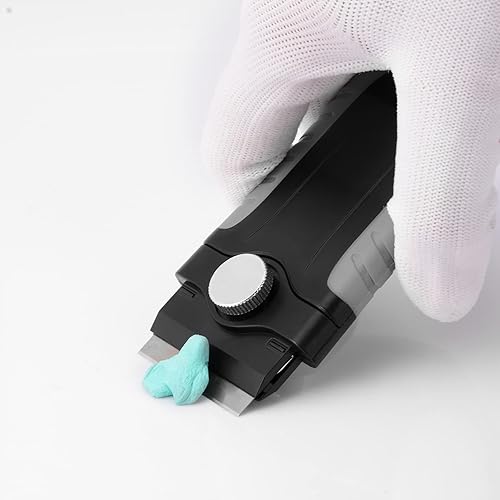 Vista 18 de Gomake Herramienta raspadora de hoja de afeitar con contenedor de almacenamiento de cuchillas, raspador de estufa de vidrio con 10 cuchillas