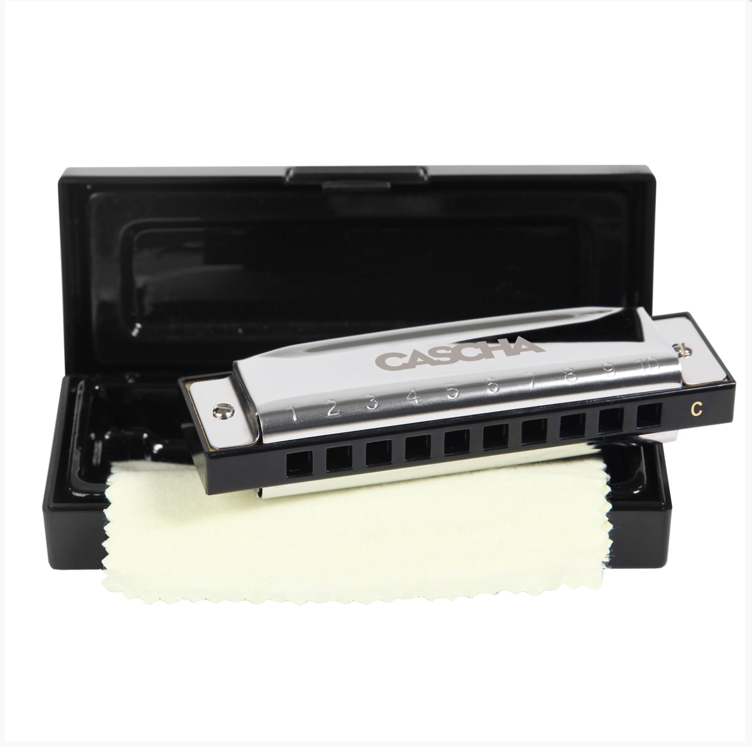 Blues Harmonica Set, (incl. 4 languages Method (DE/EN/FR/ES), case, cleaning cloth)