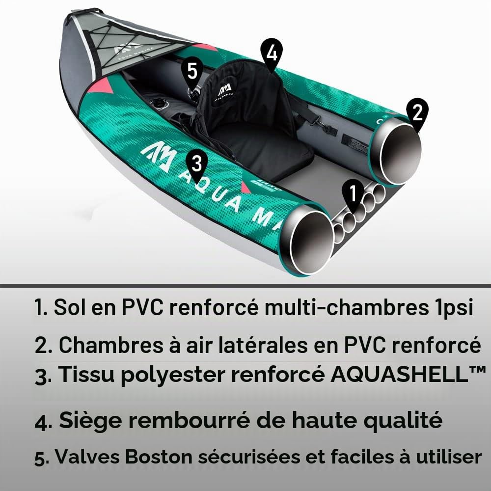 Aqua Marina, Laxo 12'6", Kayak, Multicolore, U, Adultes Unisexes