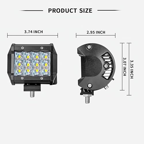 Miniatura 3 de Barra de luz LED verde de 4 pulgadas, 36 W, barra de luz de triple fila, 3600 lm, luces antiniebla impermeables todoterreno con soportes inferiores