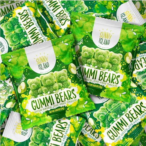Green Apple Gummi Bears, Sour Gummies, 12 Packs