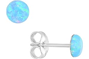 3mm Fire White Blue Opal Stud Earrings -Sterling Silver Dazzling Glow