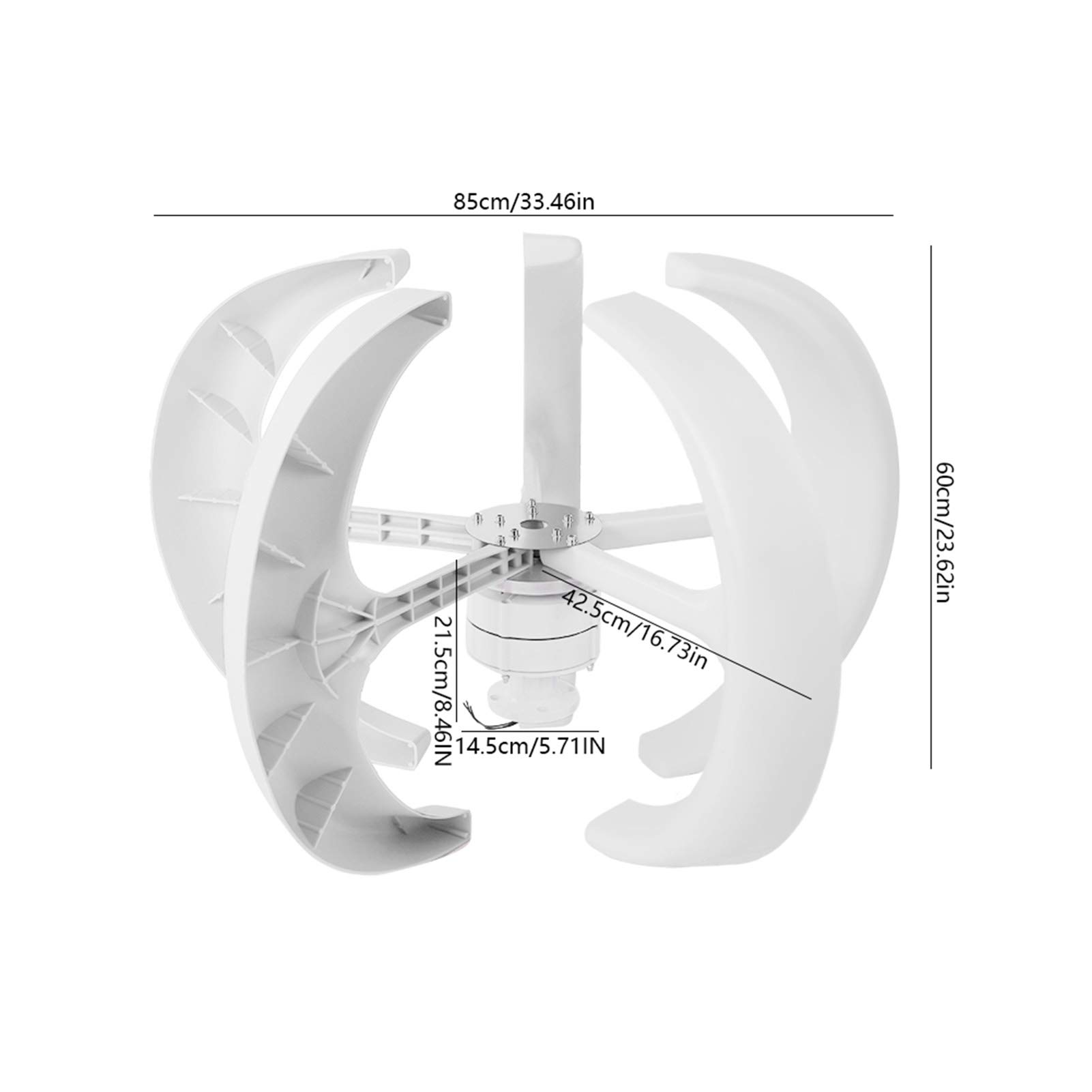Wind Turbine Generator Kit, 12V 600W Vertical Axis Wind Generator Kit