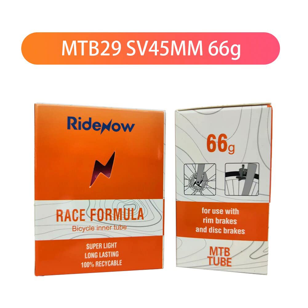 RideNow Ultralekka dętka rowerowa, 66 cm, 27,5 cala, 29 cali, długość zaworu do roweru MTB, 45 mm, do roweru górskiego