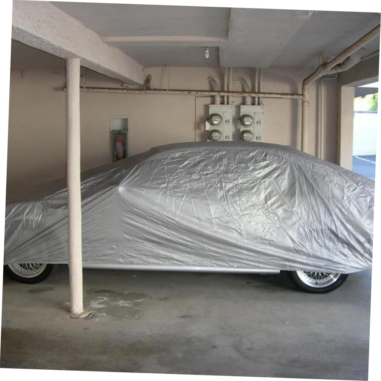 BUGUUYO Car Sunscreen Cover Waterproof Dustproof All-Season Easy Care Silver Size m — view 8