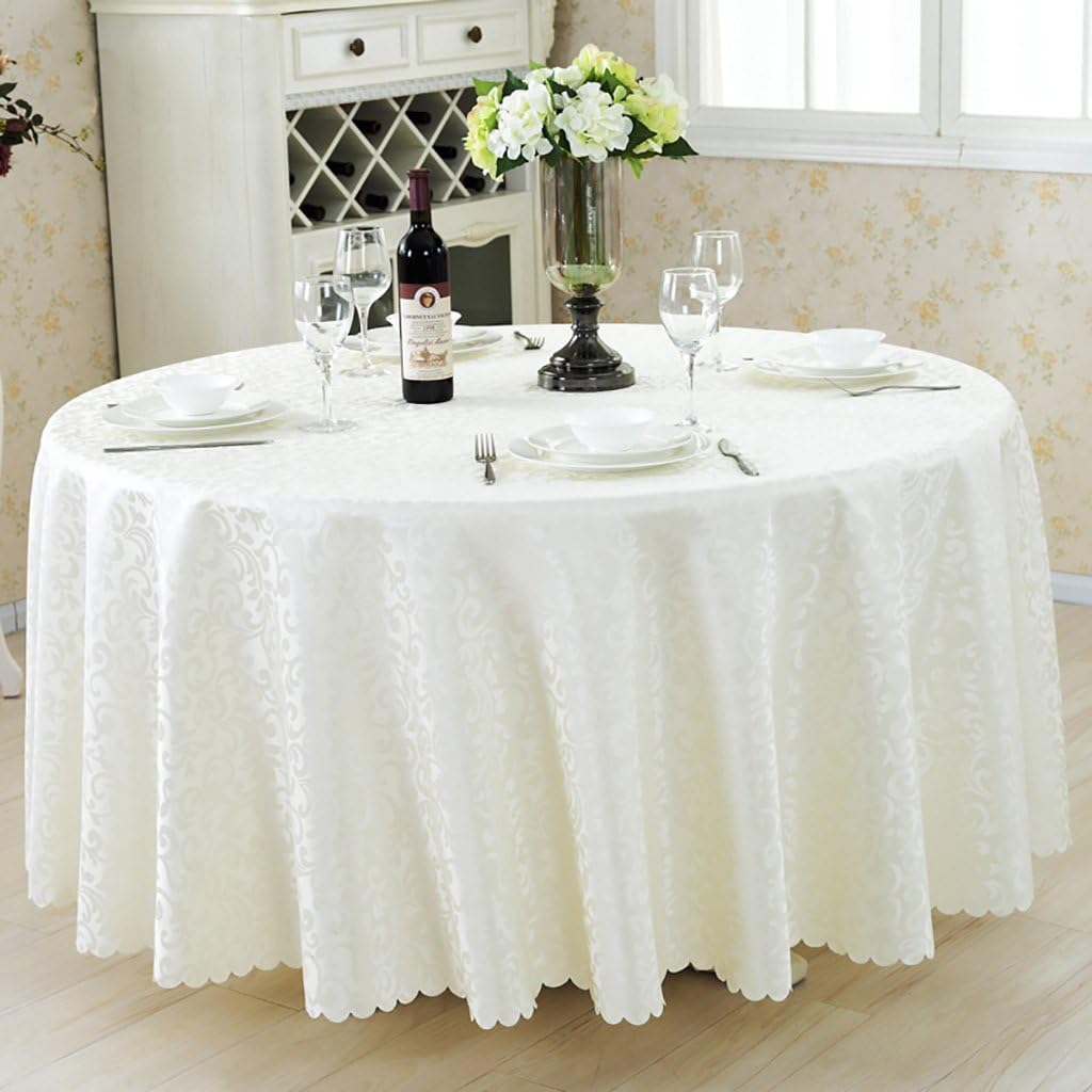 WENJUN Hotel Tablecloth Cloth Tablecloth Table Cloth Rectangle Round Round Table Tablecloth European Style Various Sizes (Color : Beige, Size : 140 * 160CM)