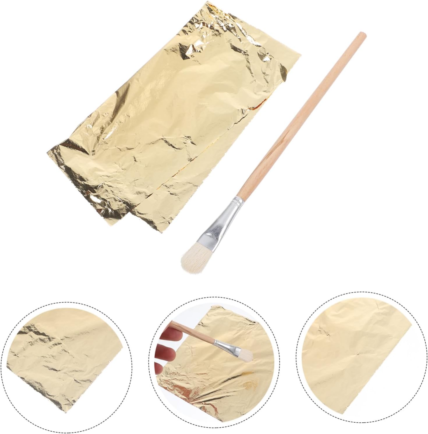 MOKKHNB 1set Decorative Gold Foil of Imitation Gold Foil for Crafts Projects Gilding and Home Decor Easy to Apply