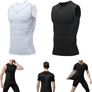 2 peças de colete modelador iônico, colete de emagrecimento modelador corporal masculino, colete de compressão modelador masculino, regata esportiva sob a camada de base
